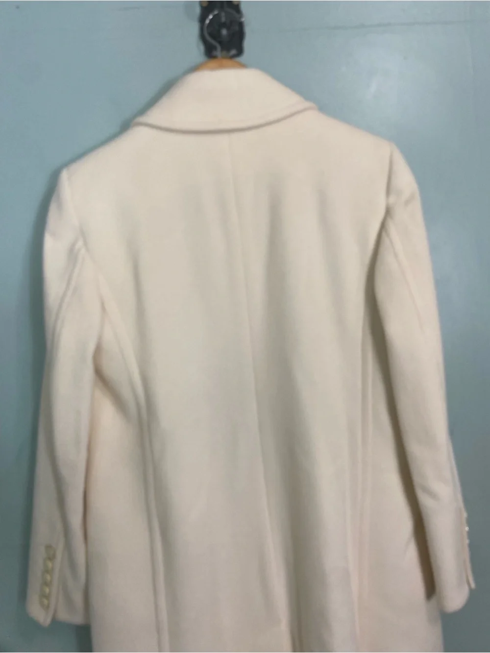 Veronica‎ Beard Nalida Dickey Wool Cashmere Double Breasted Coat Size 10 Ivory